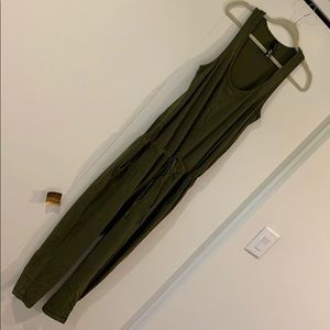 Olive knit jumpsuit